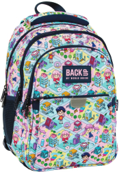 Ghiozdan pentru fetite Backup Poliester Impermeabil Multicolor cu 3 compartimente PLB5P01 