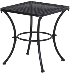 Masa gradina/terasa/balcon pentru exterior patrata metalica negru 45x45x50 cm 