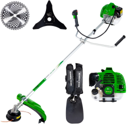 Motocoasa/trimmer pentru tuns iarba Micul Fermier benzina cu 4 accesorii pornire rapida 3.4 CP 43 CC 