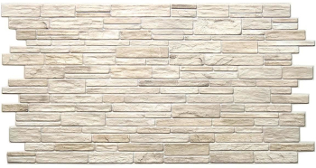 Panou decorativ PVC model piatra 3D nuante crem 96x48.5 cm 