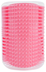 Perie de masaj si curatarea blanii cu iarba Catnip pentru pisicute montaj pe colturi 8.5 x 12.5 cm Roz 