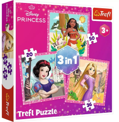 PUZZLE TREFL 3IN1 DISNEY PRINCESS FLORI MINUNATE 