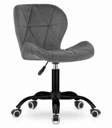 Scaun de birou Artool Noto catifea gri si negru 53.5x57.5x74-86 cm 