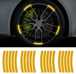 Set 20 bucati Elemente Reflectorizante Wheel Arch pentru autoturisme biciclete motociclete atv-uri scutere culoare Orange 