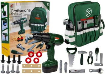 Set scule de joaca pentru copii cu rucsac verde special LeanToys 4848 