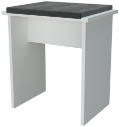 Taburet pentru masa de toaleta/machiaj alb si gri universal 40x29x44 cm 