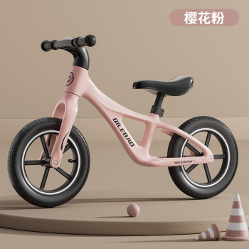 Childrens balance bike without pedals 2 in 1 sliding scooter - Color Sakura Pink 14 inches