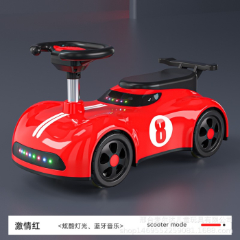 Childrens scooter walker 1-3 years old Bluetooth music yo-yo car - color red size 59.26.31 
