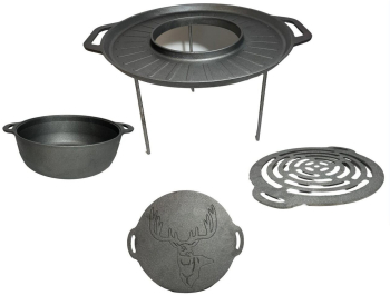 Disc pentru gratar fonta tip grill cu picioare set 4 piese 49.5 cm