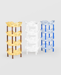 ETAJERA PLASTIC STERK 4 NIVELE FLOARE 40X 40 X86 DIVERSE CULORI 