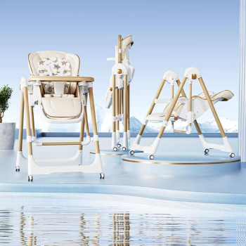Foldable multifunctional baby dining chair-color champagne 