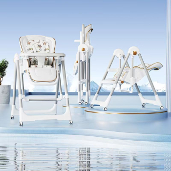 Foldable multifunctional baby dining chair-color white 
