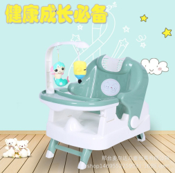 Multifunctional foldable childrens shampoo chair home portable childrens dining table seat - color light green 