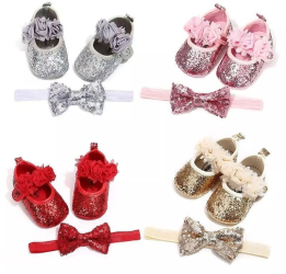 Balerini bebelus cu paiete Drool Culoare Auriu Marime 3 