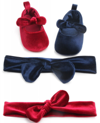 Balerini bebelus de catifea Drool Culoare Albastru Marime 6-12 Luni 