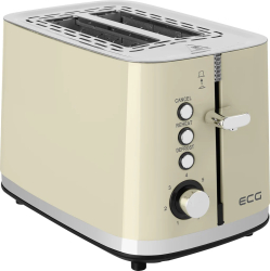 Prajitor de paine ECG ST 2766 Vintage Vanilla 925 W 2 felii 7 niveluri de rumenire crem