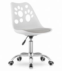 Scaun de birou Artool Print rotativ PP alb si gri 50x57x81.5-93.5 cm 