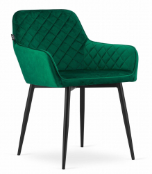 Scaun stil fotoliu bucatarie/living Artool Nola catifea metal verde si negru 58x57x79 cm 