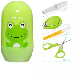 Set 4 piese pentru ingrijirea unghiilor bebelusului Drool Model Porc Roz 