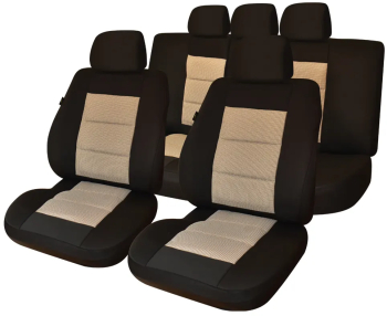 Set Huse Scaun Premium Lux Negru-Bej 