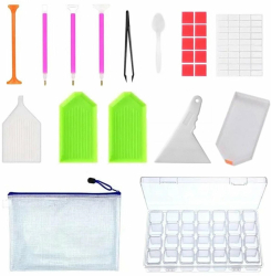 Set organizator si accesorii pentru pictura cu diamante 
