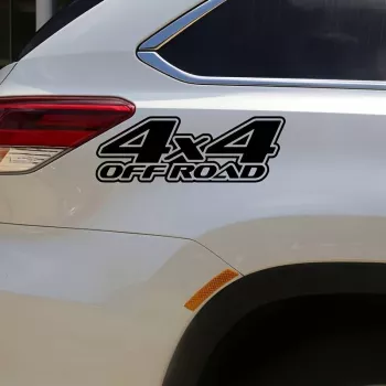 Sticker autoadeziv pentru vehicule Off Road model 4x4 Off Road dimensiune 29 x 11 cm culoare Neagra 
