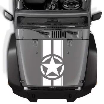 Sticker autoadeziv pentru vehicule Off Road model Army Star dimensiune 90 x 43 cm culoare Alba 