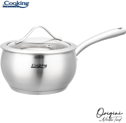 Cratita cu capac sticla Cooking by Heinner - Origini Chef Nicolai Tand inox inductie 16 x 9 cm 1.8 L 