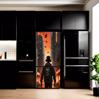 Folie imprimata color pentru decor Frigider dimensiune 200 x 90cm model AVX-FR29