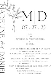 Invitatie/Marturie Electronica pentru nunta personalizabil model 11 