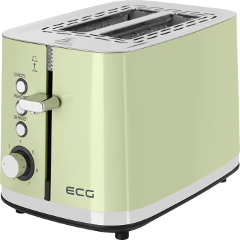Prajitor de paine ECG ST 2766 Vintage Olive 925 W 2 felii 7 niveluri de rumenire verde olive 