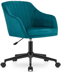 Scaun de birou Artool Mink rotativ catifea turcoaz 61x68x75-86 cm