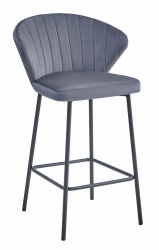 Scaun de bucatarie/bar Artool Gatta catifea otel gri si negru 43.5x36.5x90.5 cm 