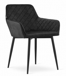 Scaun stil fotoliu bucatarie/living Artool Nola catifea metal negru 58x57x79 cm 