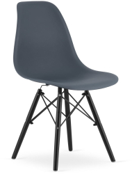Scaun stil scandinav Artool Osaka PP lemn gri inchis si negru 46x54x81 cm 