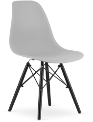 Scaun stil scandinav Artool Osaka PP lemn gri si negru 46x54x81 cm 
