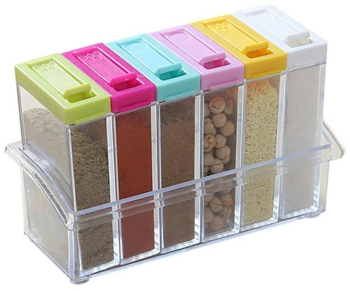 Set 6 buc recipiente condimente 17X10.5X2.5cm multicolor plastic 