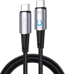 Cablu de Date cu Mufe Type-C 60W 1.2m - Lito LD10 - Black 