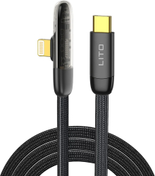 Cablu de Date cu Mufe Type-C Lightning 1m - Lito LD11 - Black 