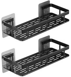 Etajera pentru baie 30x13x5 cm negru 