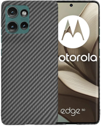 Husa pentru Motorola Edge 50 - Techsuit Carbonite FiberShell - Black 