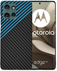 Husa pentru Motorola Edge 50 - Techsuit Carbonite FiberShell - Blue Pulse 