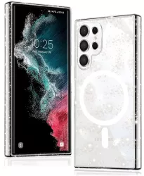 Husa pentru Samsung Galaxy S22 Ultra 5G - Techsuit SparkleSkin MagSafe Series - Clear 