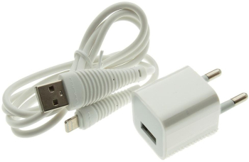 Incarcator Retea 1A + Cablu Lightning WUW-T18 Blister Alb 