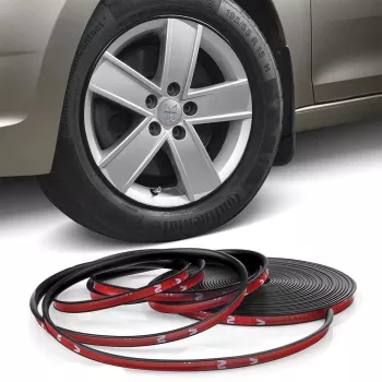 Inele de protectie si decor jante adezive din plastic flexibil - NEGRU 