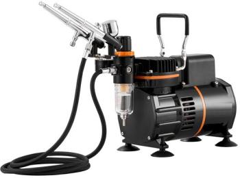Kit aerograf multifunctional 3 pistoale duze 0.2 0.3 0.8 mm 23-25 l/min 1-3.5 Bar 47 dB 120 W 