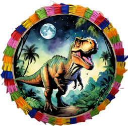 Pinata pentru petreceri 35 cm multicolora model T-Rex dinosauri 