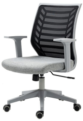 Scaun birou egonomic SL Q320 mesh mecanism inclinare baza polipropilena suport lombar roti cauciucate 90 kg negru/gri 