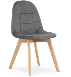 Scaun bucatarie/living Artool Bora catifea lemn gri inchis 44.5x54x81.5 cm 