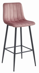 Scaun de bucatarie/bar Artool Pozza catifea otel roz si negru 43x35x104 cm 